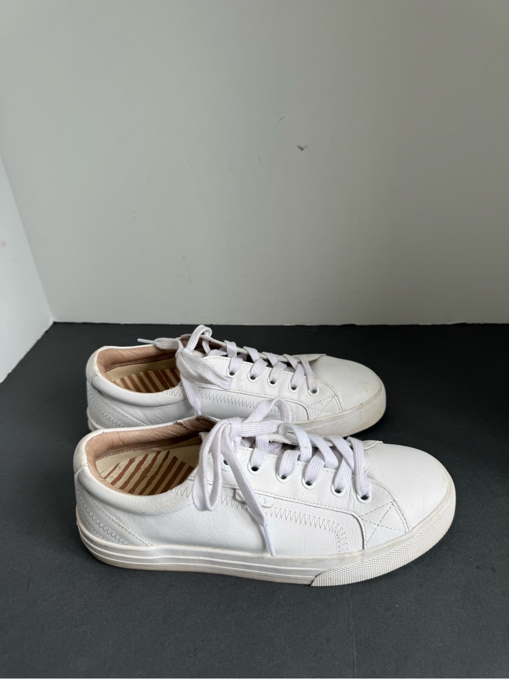 Taos Plim Soul Lux sneakers in white leather, zigzag stitching. Size 8 - Picture 7 of 12